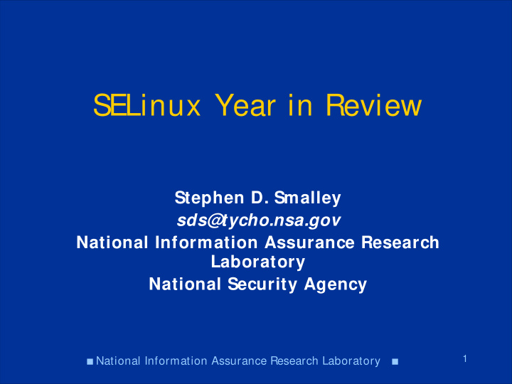 selinux year in review