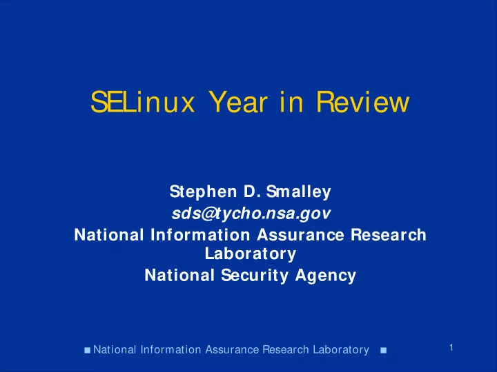selinux year in review