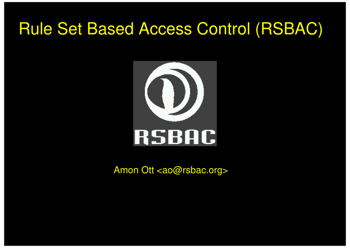 rule set based access control rsbac