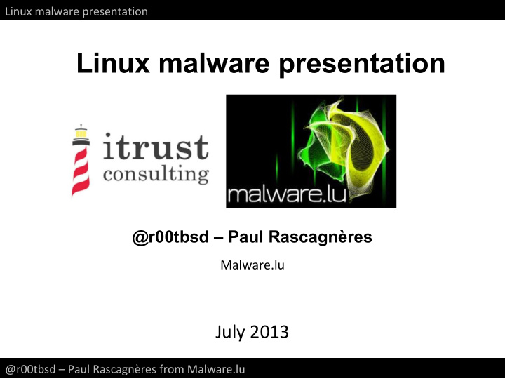 linux malware presentation