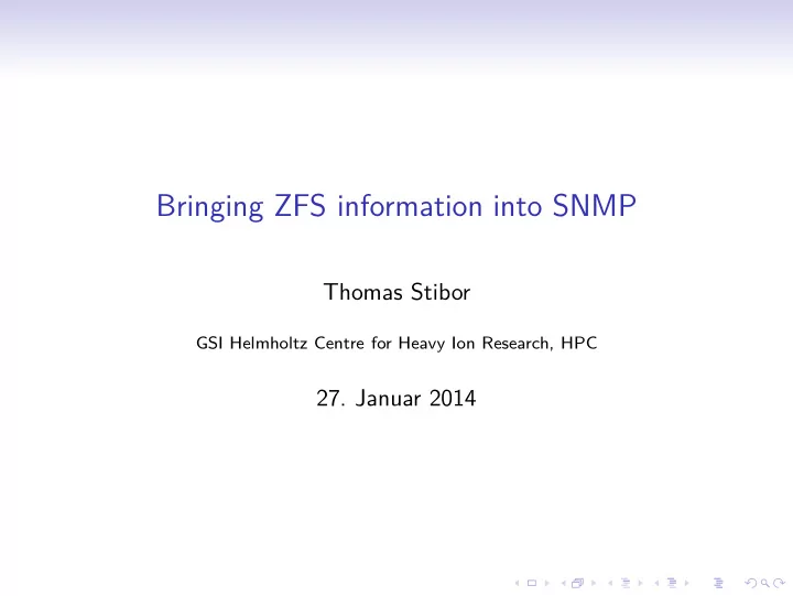bringing zfs information into snmp