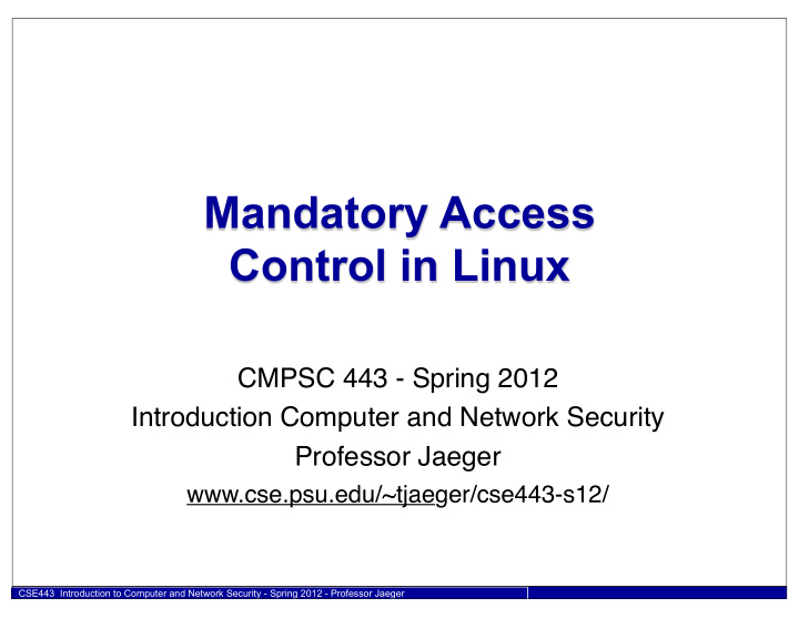 mandatory access control in linux