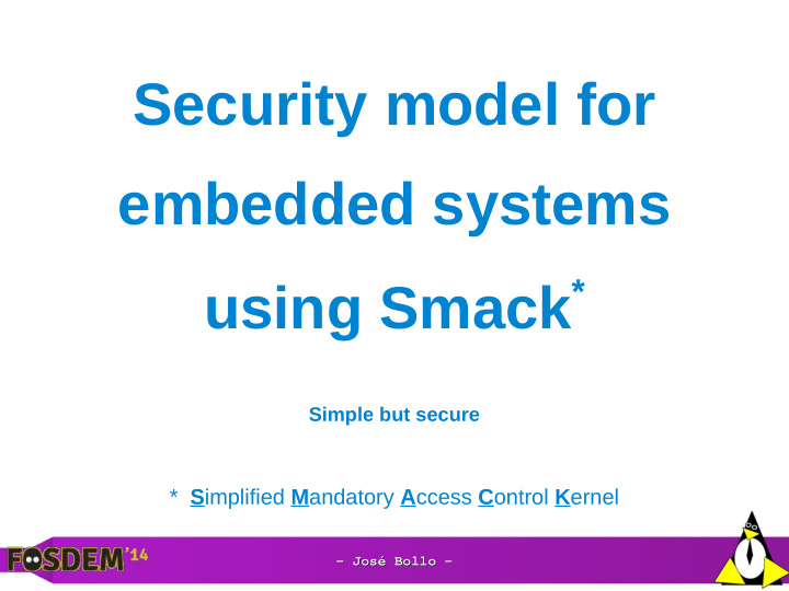 security model for embedded systems