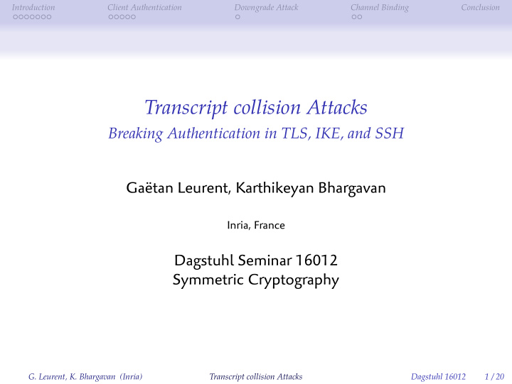 transcript collision attacks