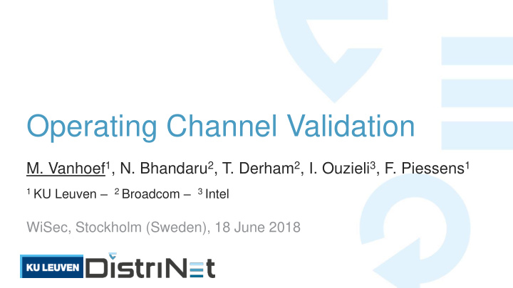 operating channel validation
