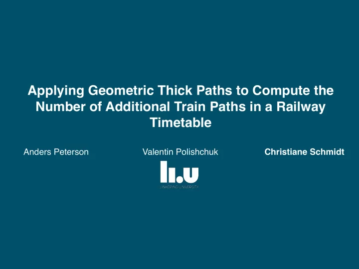 applying geometric thick paths to compute the number of