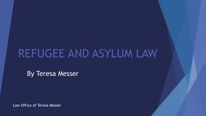 refugee and asylum law