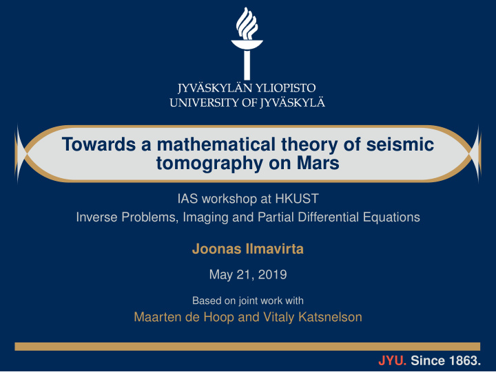 towards a mathematical theory of seismic tomography on