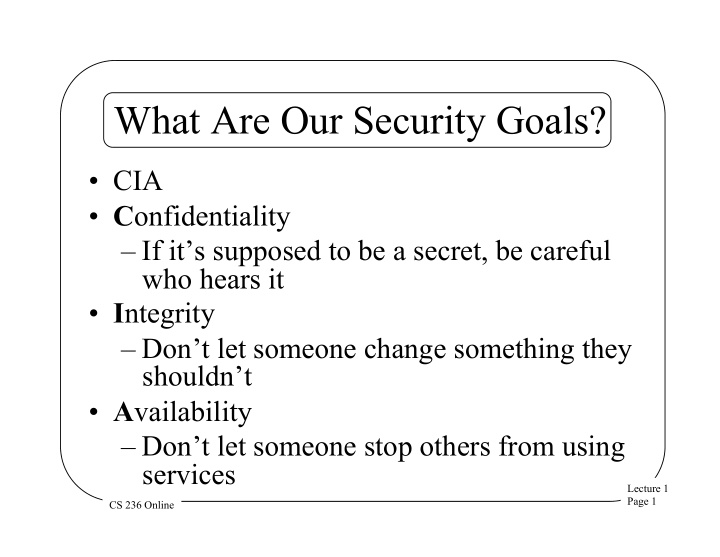what are our security goals