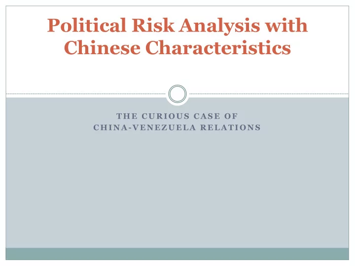 political risk analysis with