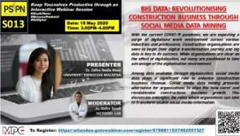 BIG DATA:  Revolutionizing  construction business  through socmed  data mining  REVOLUTIONIZING