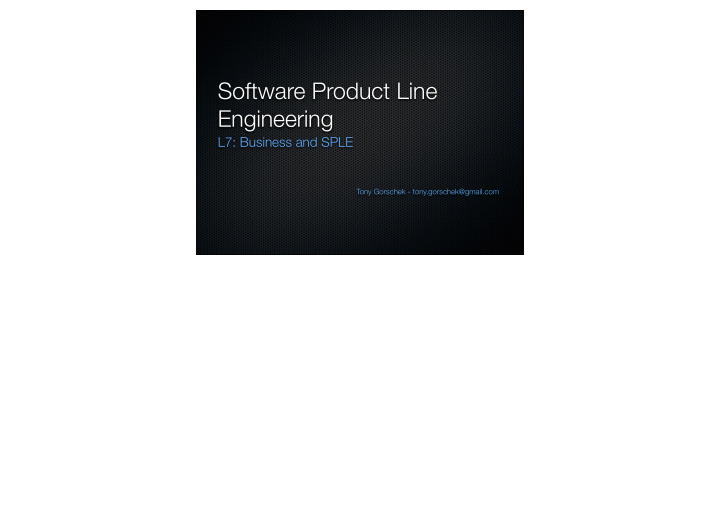 software product line engineering