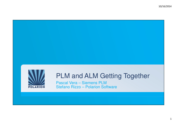 plm and alm getting together