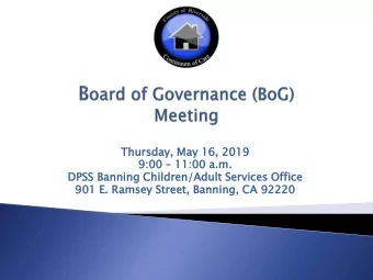 Thu  hurs  rsday,  day, May 16,  , 201  019  9:00 00  11:00  :00 a.m.  DPSS Banning  nning