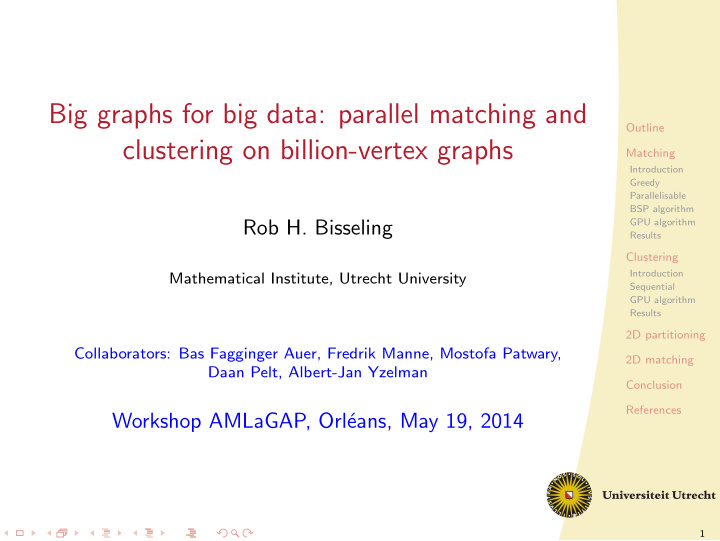 big graphs for big data parallel matching and
