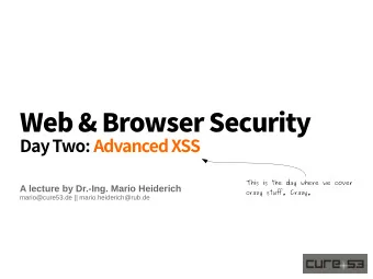 We  b  &amp;  B  r  o  ws  e  r  S  e  c  u  r  i  t  y  D  a  y  T  w  o  :  A  d  v  a  n  c  e