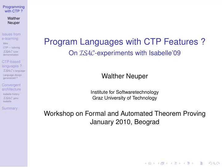 program languages with ctp features