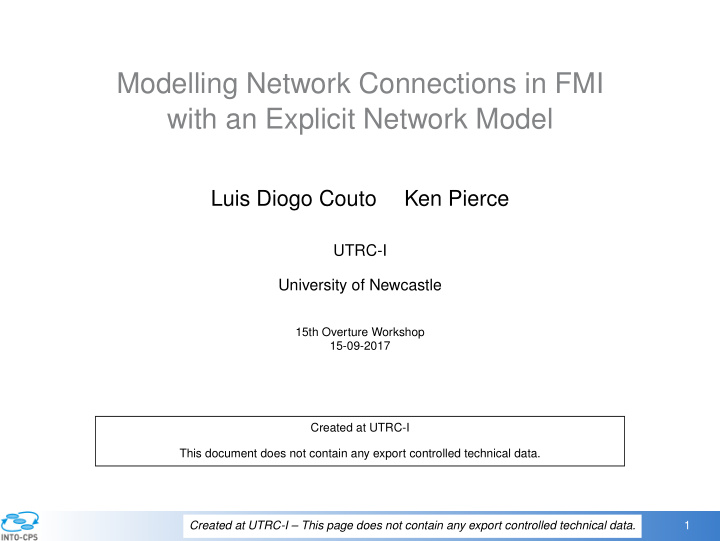 modelling network connections in fmi with an explicit