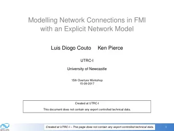 Modelling Network Connections in FMI  with an Explicit Network Model  Luis Diogo Couto  Ken Pierce