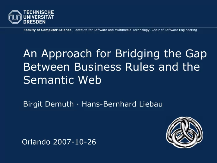 an approach for bridging the gap between business rules