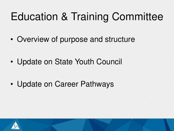 education training committee