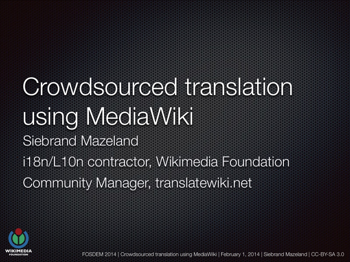 crowdsourced translation using mediawiki