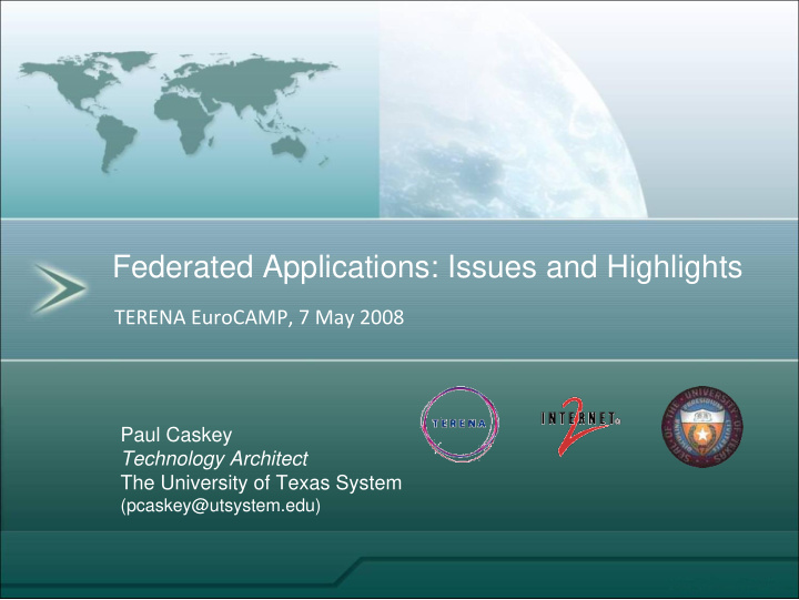 federated applications issues and highlights