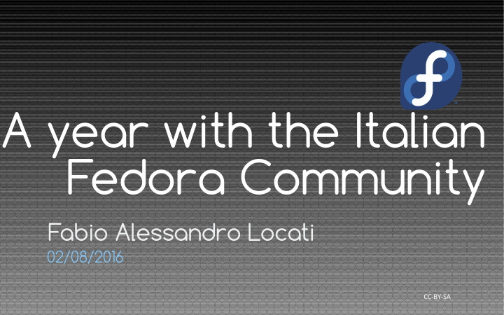 a year with the italian fedora community