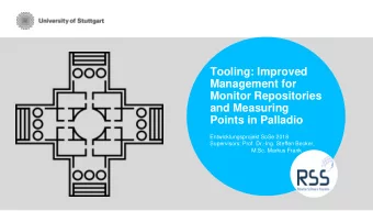 and Measuring  Points in Palladio  Entwicklungsprojekt SoSe 2018  Supervisors: Prof. Dr.-Ing.