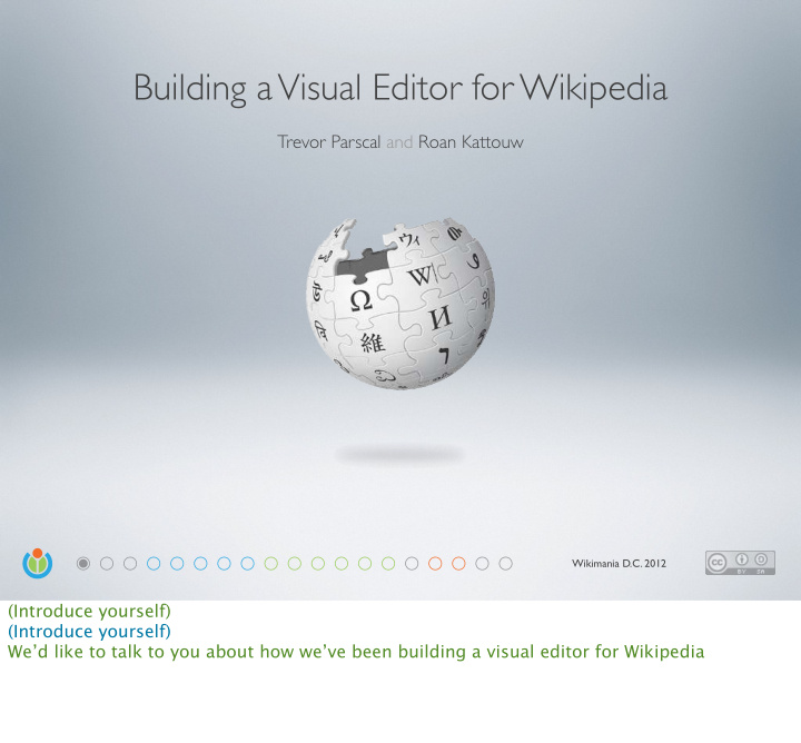 building a visual editor for wikipedia