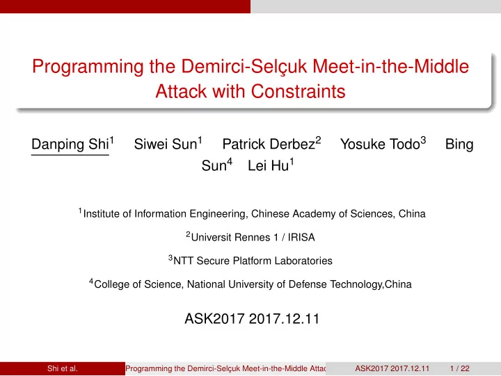 programming the demirci selc uk meet in the middle attack