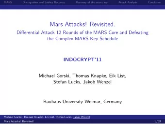 Mars Attacks! Revisited.  Differential Attack 12 Rounds of the MARS Core and Defeating  the Complex