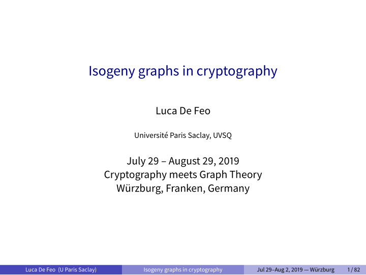 isogeny graphs in cryptography