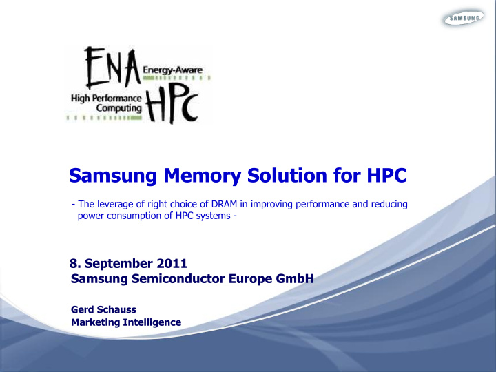samsung memory solution for hpc