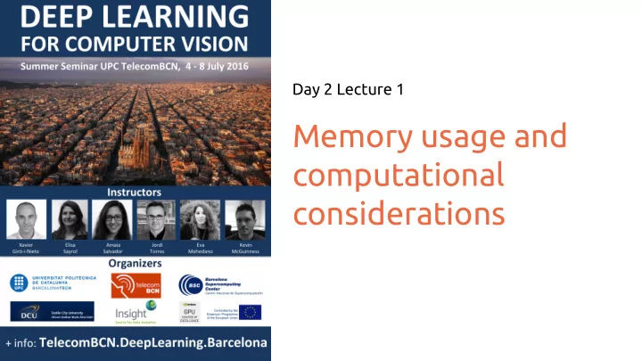 memory usage and computational considerations introduction