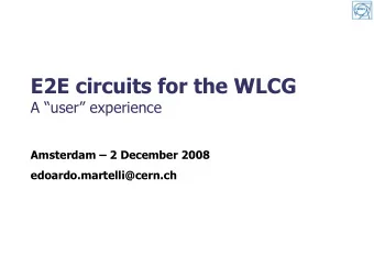E2E circuits for the WLCG  A user experience  Amsterdam  2 December 2008