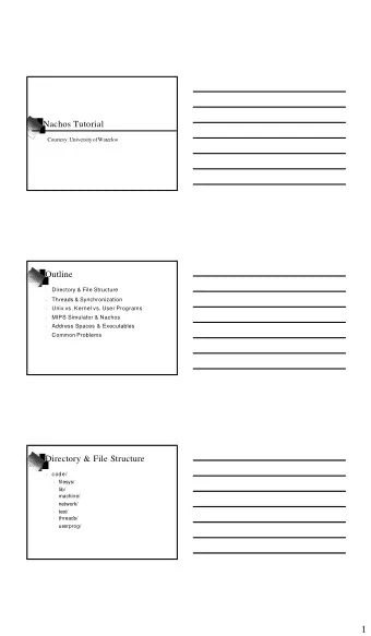 1  Directory &amp; File Structure  code/filesys/    Holds implementation of both stub and