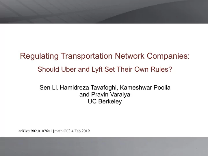 regulating transportation network companies