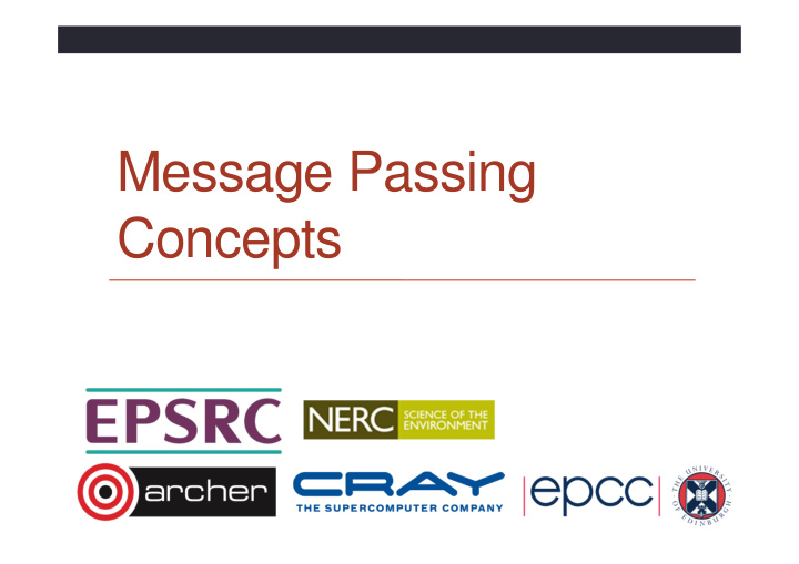 message passing concepts message passing model