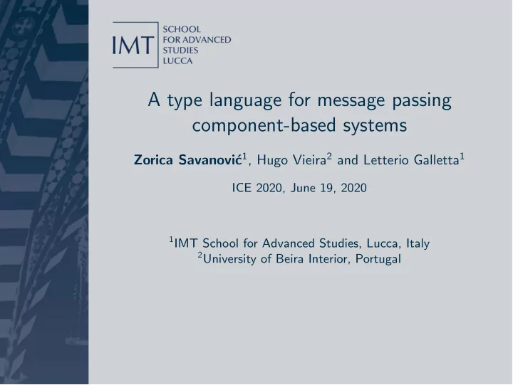 a type language for message passing component based