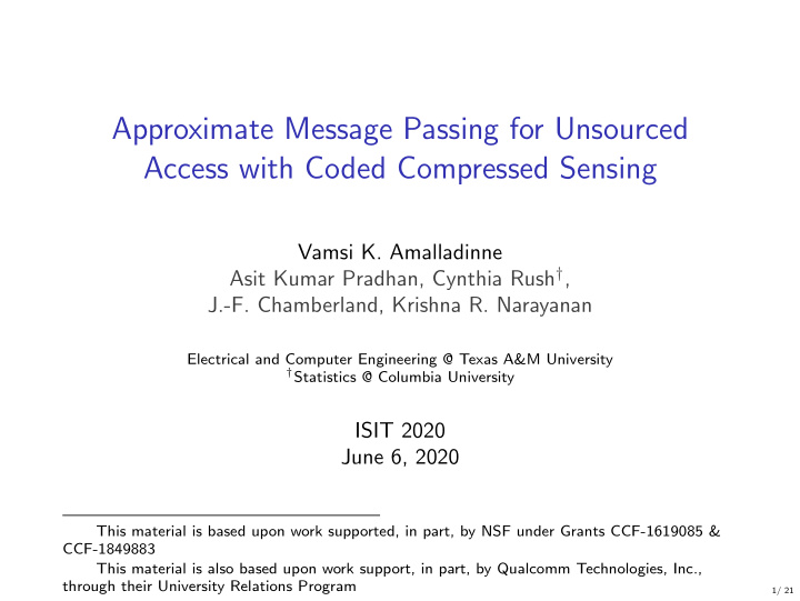 approximate message passing for unsourced access with