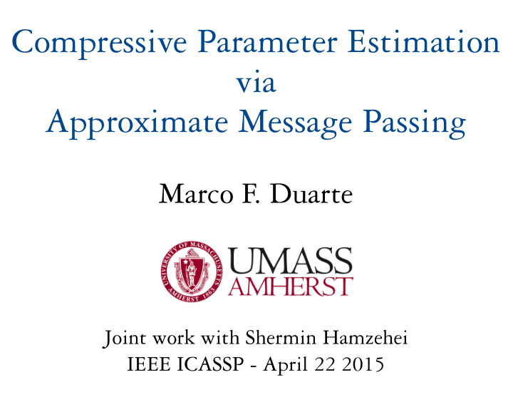 compressive parameter estimation via approximate message