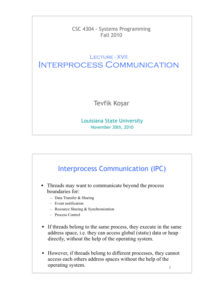 interprocess communication