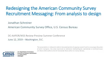 Recruit  itment Messagin  ing: From analy  lysis to desig  ign  Jonathan Schreiner  American