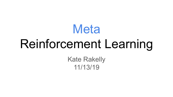 meta reinforcement learning