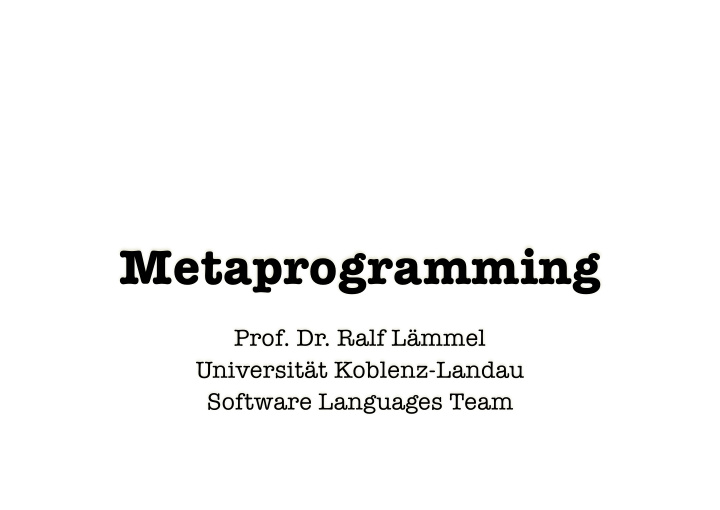 metaprogramming