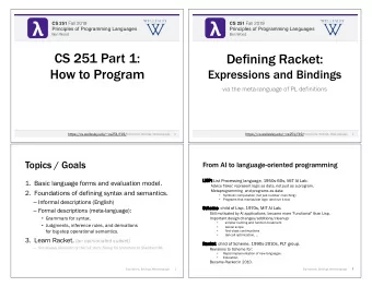 CS 251 Fall 2019 CS 251 Fall 2019 CS 251 Fall 2019 CS 251 Fall 2019  Principles of