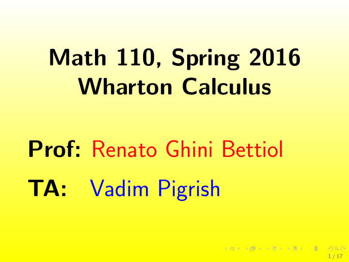 math 110 spring 2016 wharton calculus prof renato ghini