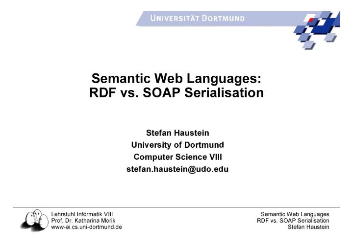 semantic web languages rdf vs soap serialisation