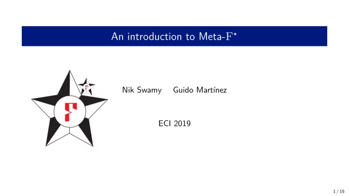 two camps of program verifjcation